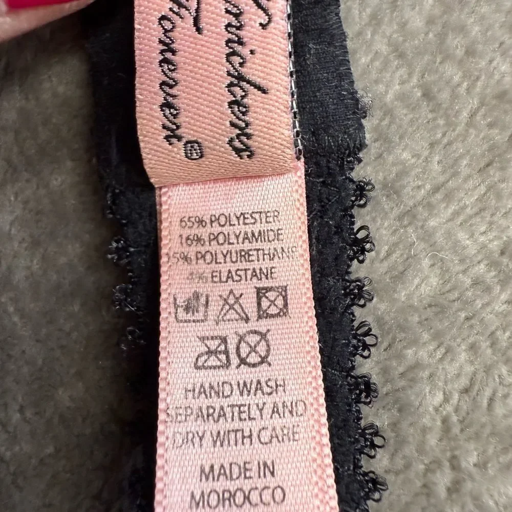 Agent Provocateur Black Pink Lace Bra 36C Knickers Forever Elegant